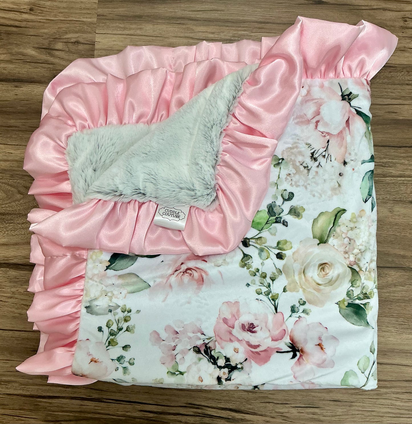Something Pink Floral Minky Blanket