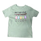 Light green t-shirt with 'Reel Eggs-cited' text and fishing lure graphic 