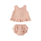 Pink baby outfit with top and bloomers