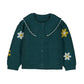 Floral Embroidered Cardigan // Teal 2306-40