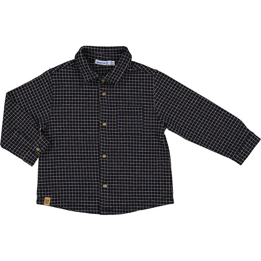 Navy Jacquard Button Down 2186-055