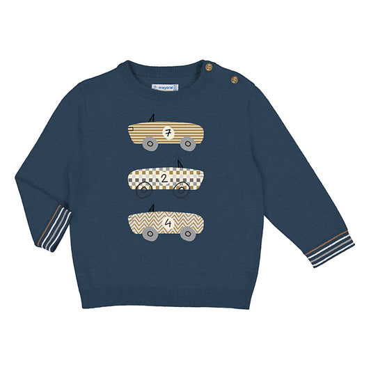 Navy Car Sweater 2313-080