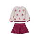 Floral Sweater & Skirt // Raspberry 2952-42