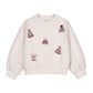 Beige sweatshirt with embroidered toboggans 