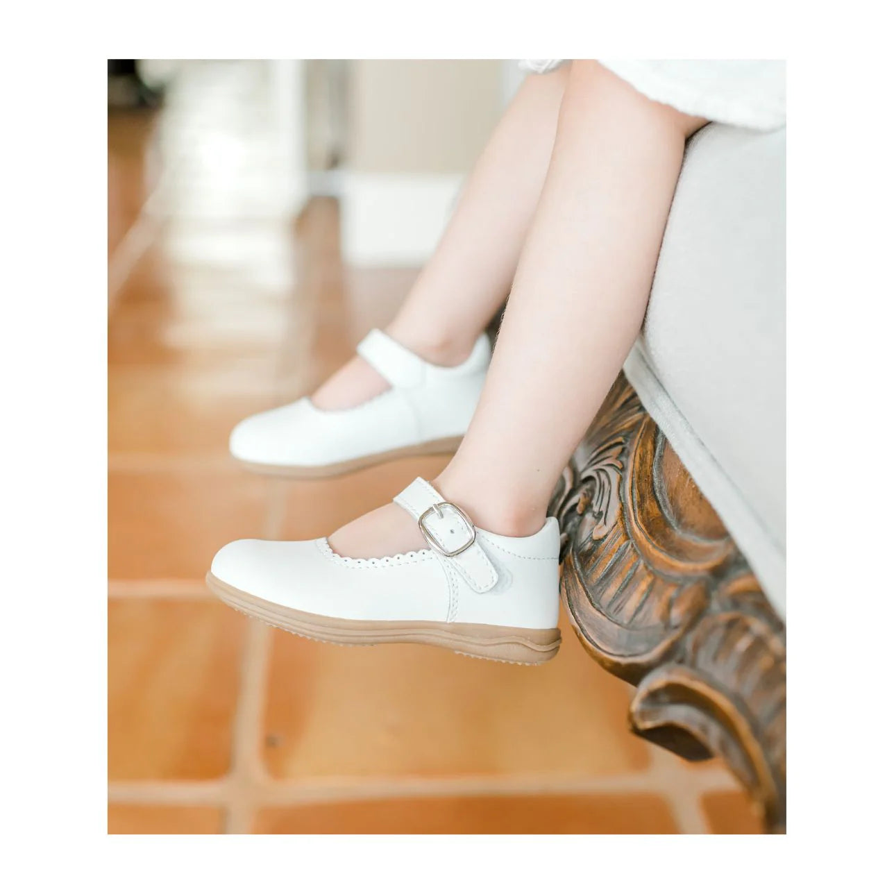 Chloe Scalloped Mary Jane // White