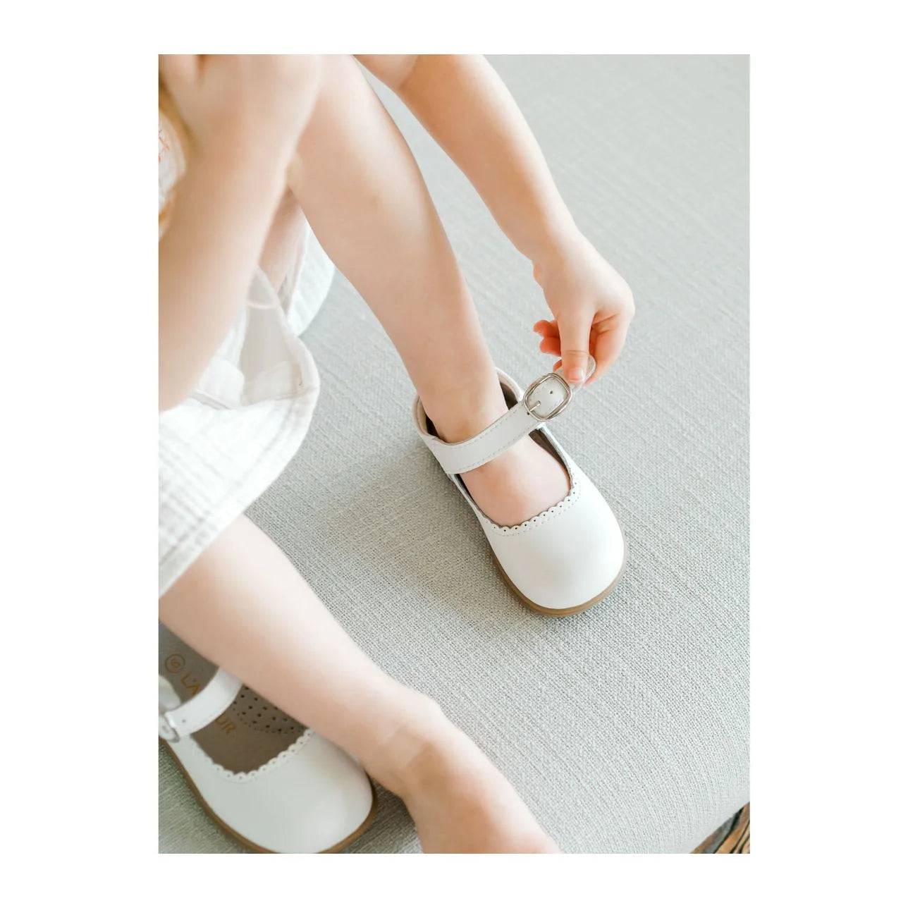 Chloe Scalloped Mary Jane // White