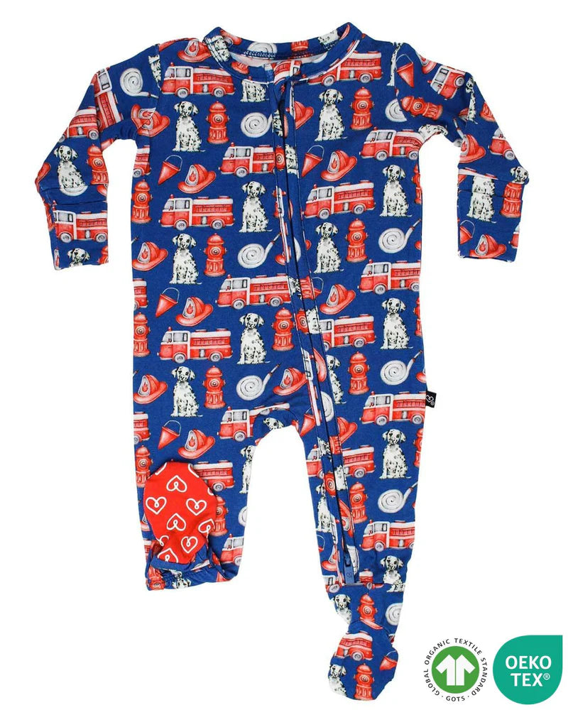 Fireman Printed Footie with Gripper feet