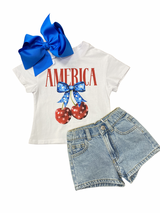 America // Cherry Graphic Boxy Tee