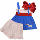 Patriotic Pup Knot Tie Short Set