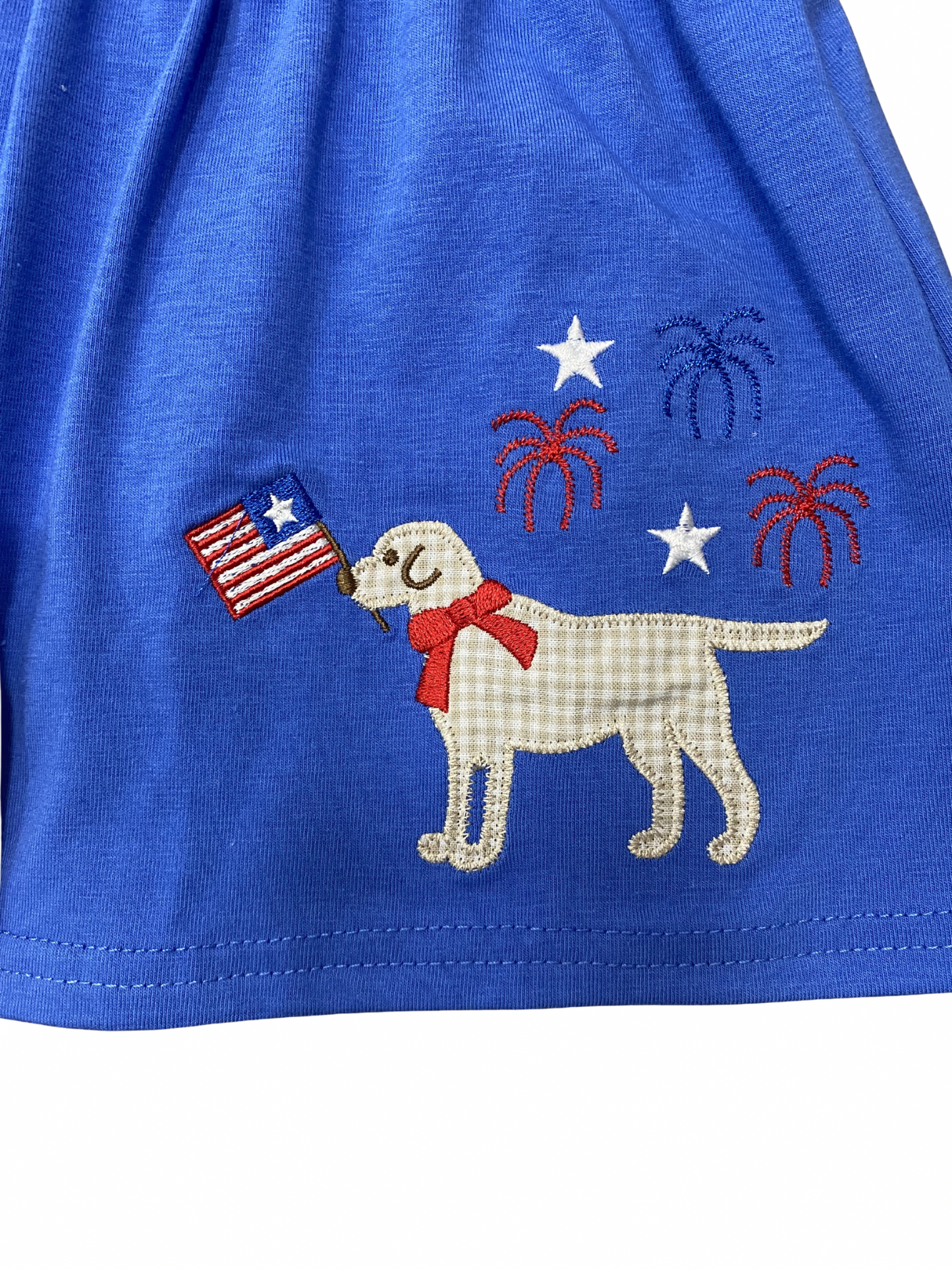 Patriotic Pup Knot Tie Short Set