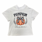White t-shirt with 'Pumpkin Season' graphic on a white background