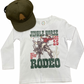White long-sleeve shirt with rodeo graphic 