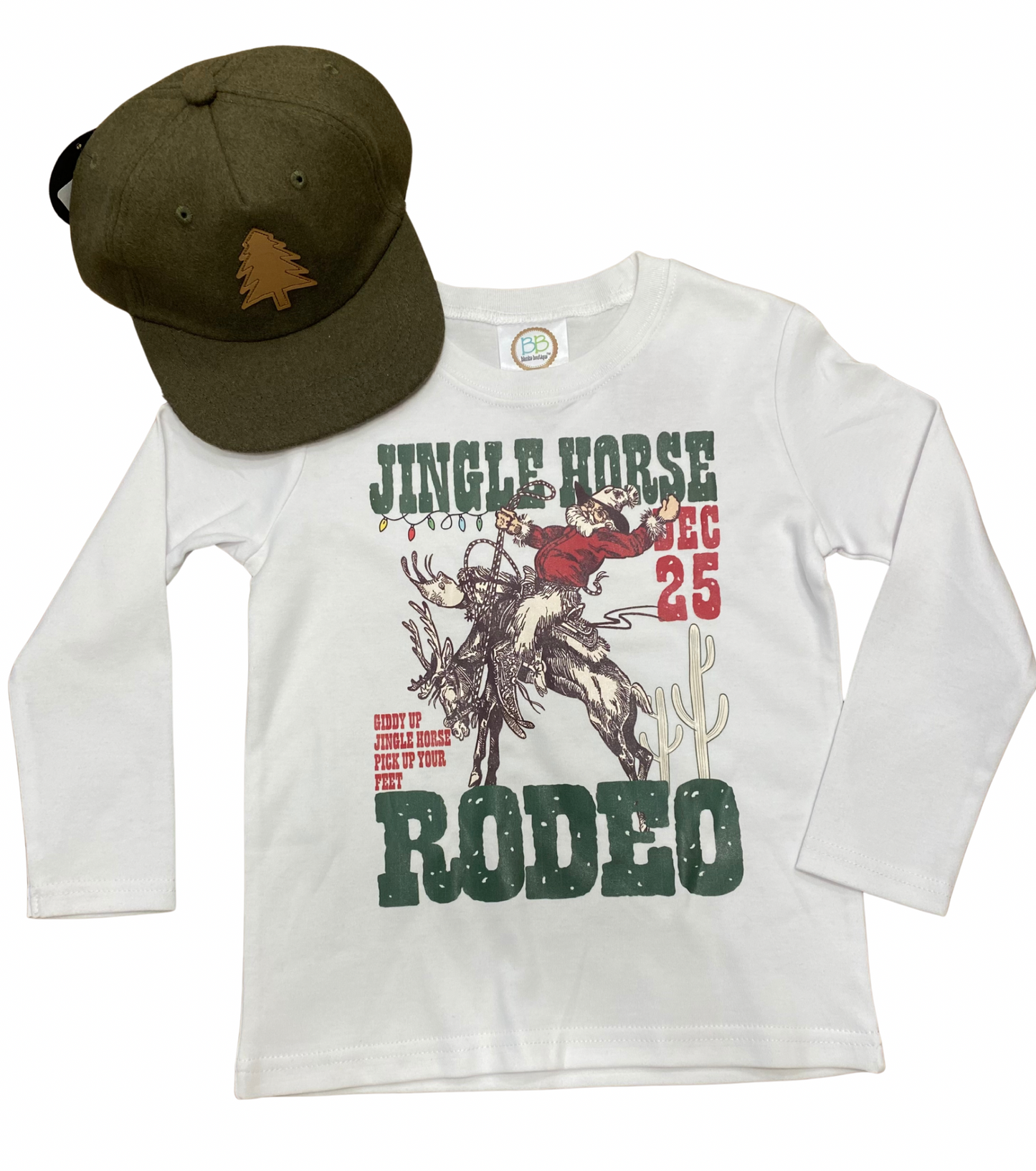 White long-sleeve shirt with rodeo graphic 