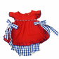 Harlow Tie Bloomer Set // Red & Blue