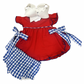 Harlow Tie Bloomer Set // Red & Blue