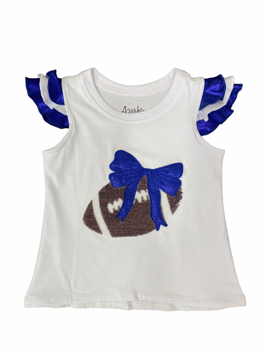 Sequin Football Shimmer Ruffle Sleeve
