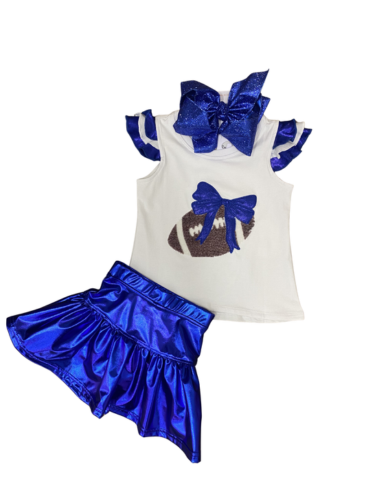 Sequin Football Shimmer Ruffle Sleeve