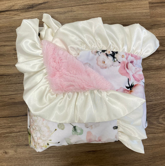 Something Pink Floral Minky Blanket