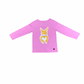 A pink long-sleeve children's top featuring a cartoon corgi graphic on the chest, displayed flat against a plain white background.
