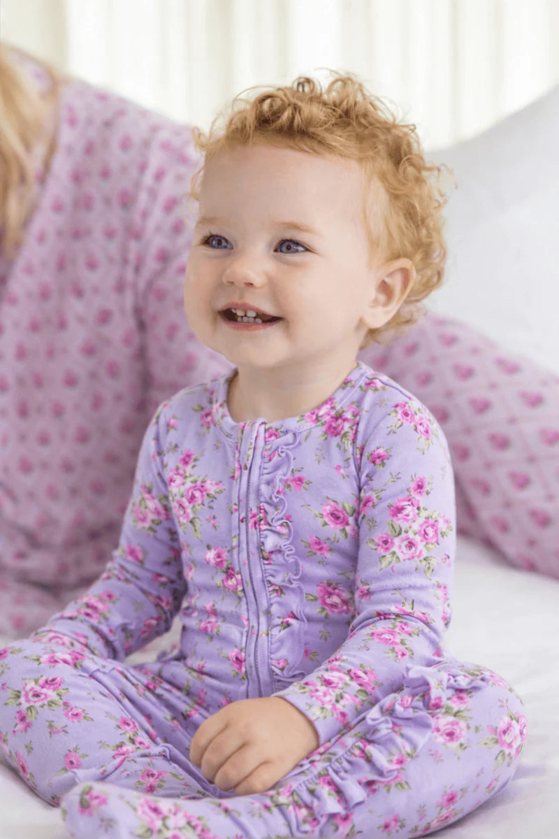 Sylvie Ruffled Ruffled Zippered Footie