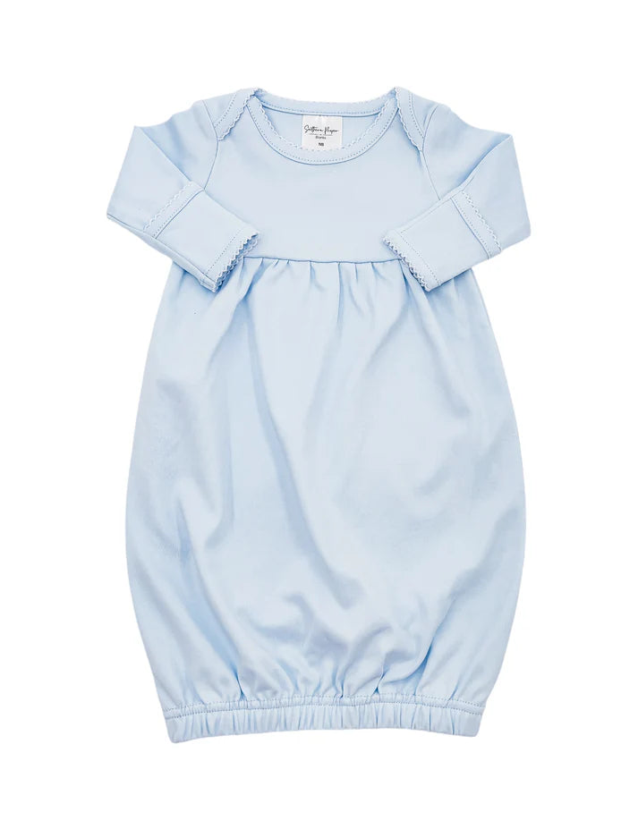 Baby Blue Gown with White Trim