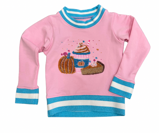 Pumpkin Latte Sequin Crew Neck Sweatshirt