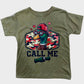 Green t-shirt with a duck graphic with "Call Me" underneath