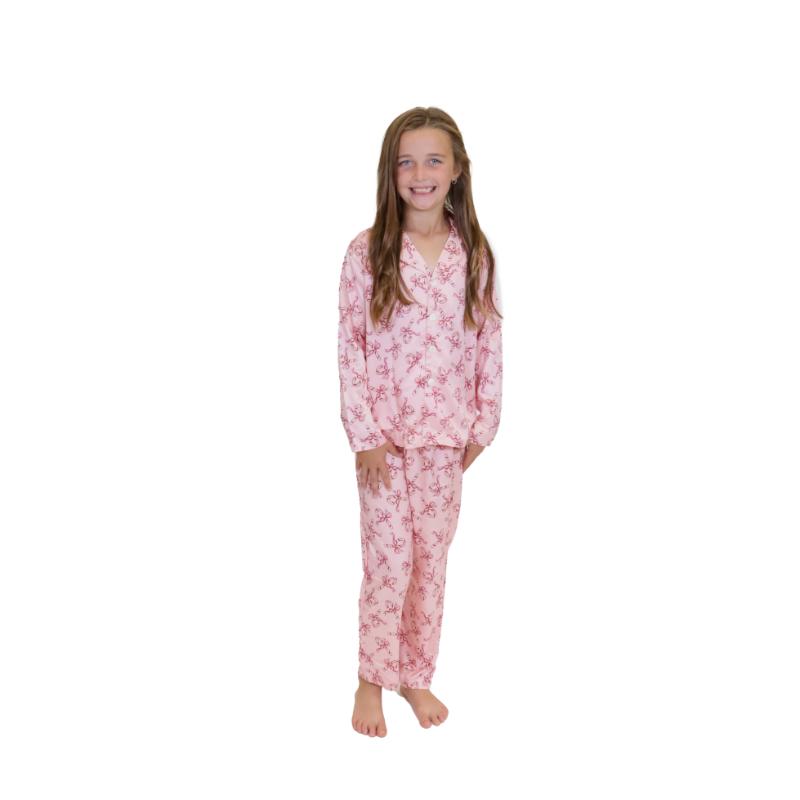 children's pink candy cane pajamas 