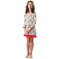 Christmas themes nightgown with a red ruffle