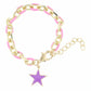 Pink Enamel Chain and Lavender Enamel Star Bracelet