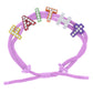 Kids Lavender Cord with Multi "FAITH" with Purple Cross and Crystal Embellishment Bracelet, Adj.