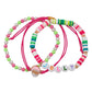 Colorful beaded bracelets with 'JOLLY' 