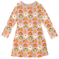 Pumpkin Short Sleeve Twirl Dress