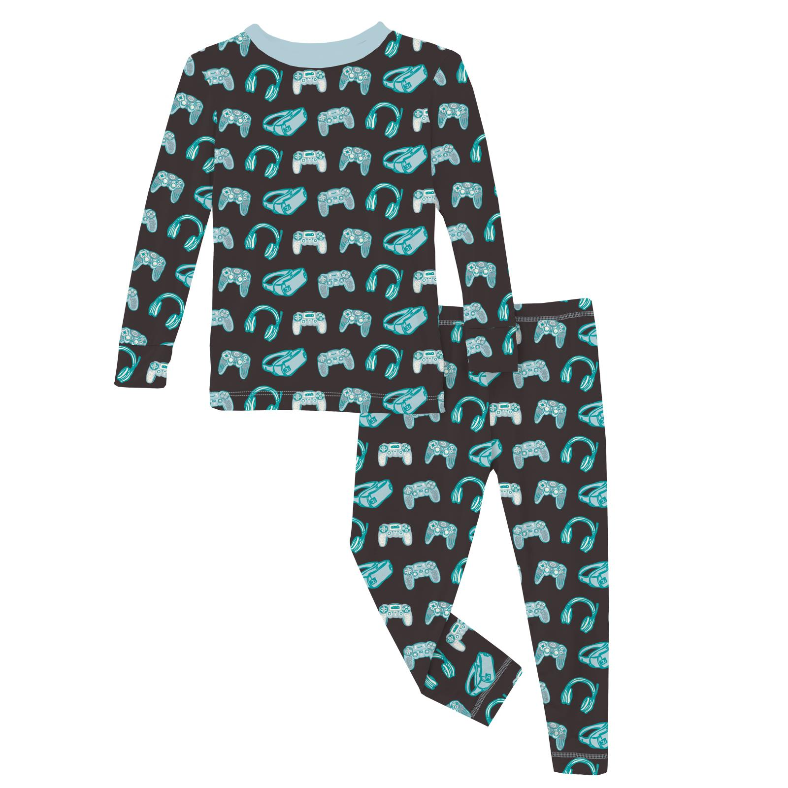 Children's pajama set with gaming controller pattern