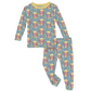 Children's pajama set with popcorn pattern