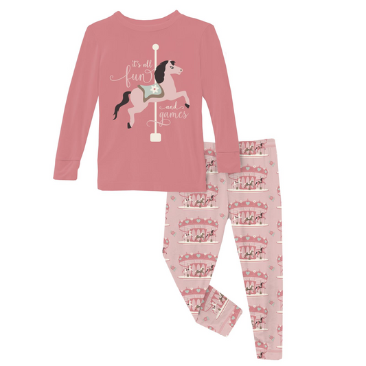 Baby Rose Fair Carousel Long Sleeve Pjs