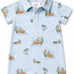 Baby romper with duck and fish pattern. 