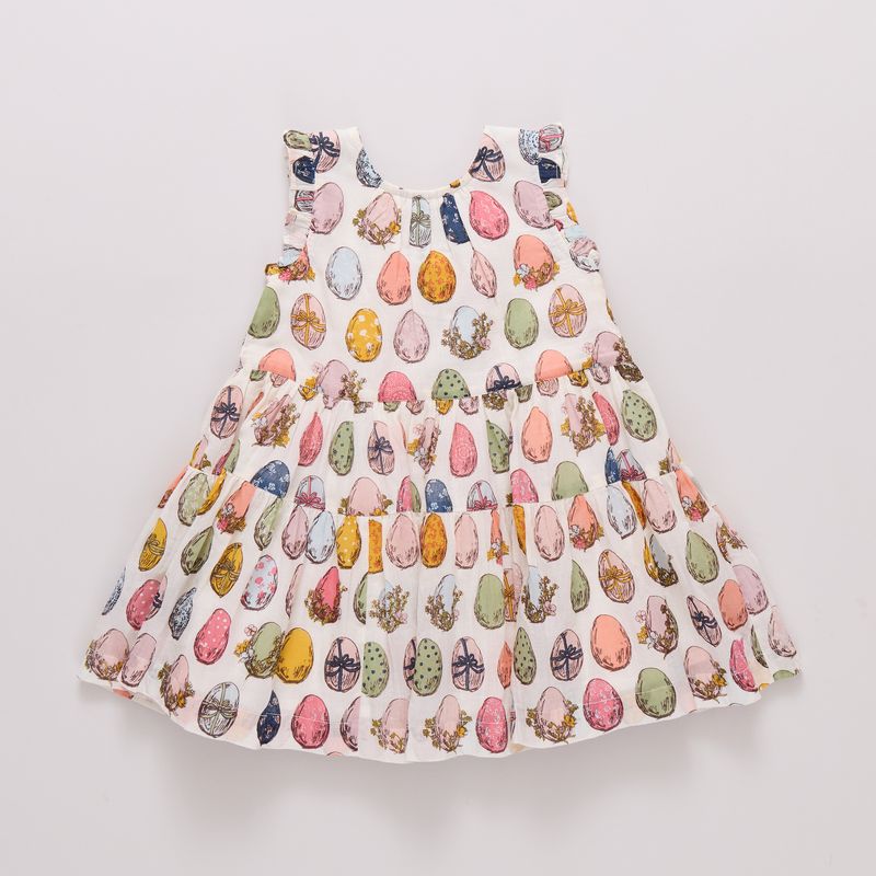 Stunning Bright Colorful Easter dress with detailed Easter Eggs