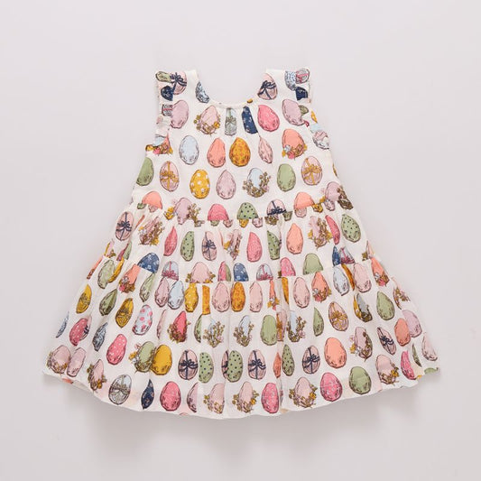 Stunning Bright Colorful Easter dress with detailed Easter Eggs