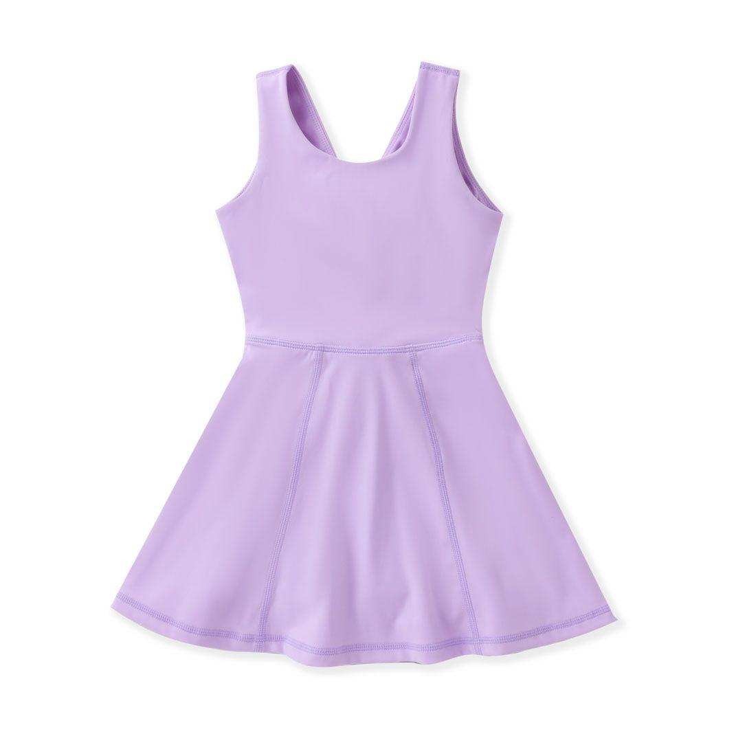 Lavender active dress with built in shorts