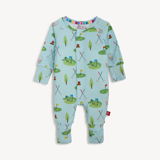 Gold inspired Convertible Coverall on blue background