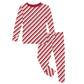 Red and white striped pajama set 