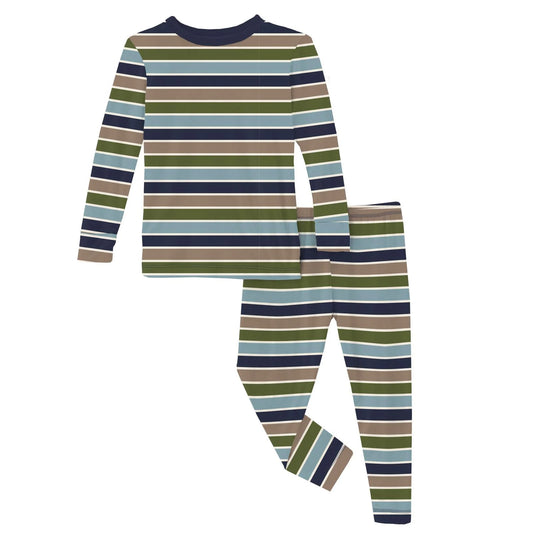 Fall Vibes Stripes Long Sleeve Pjs