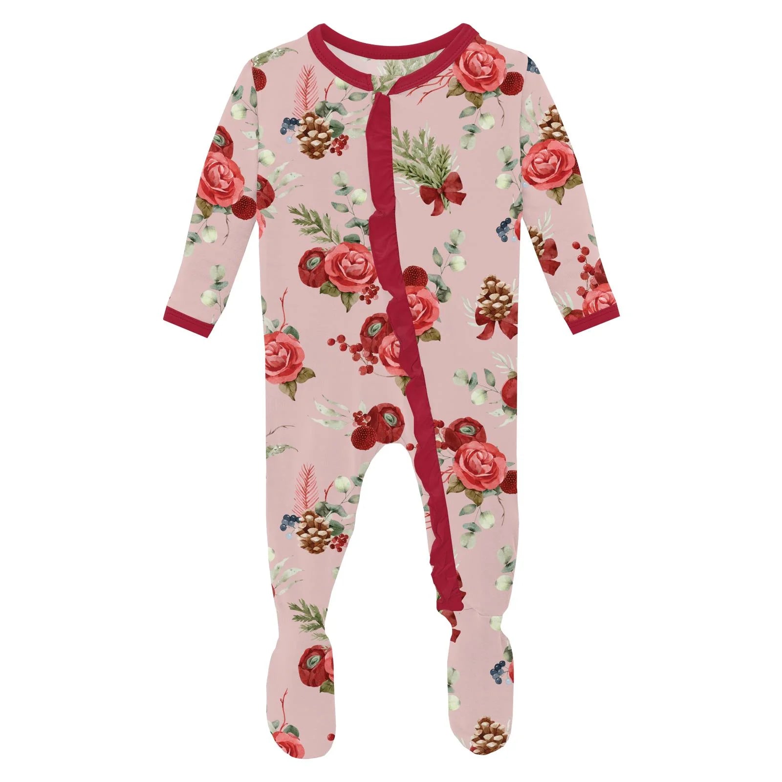 Floral-patterned baby onesie 