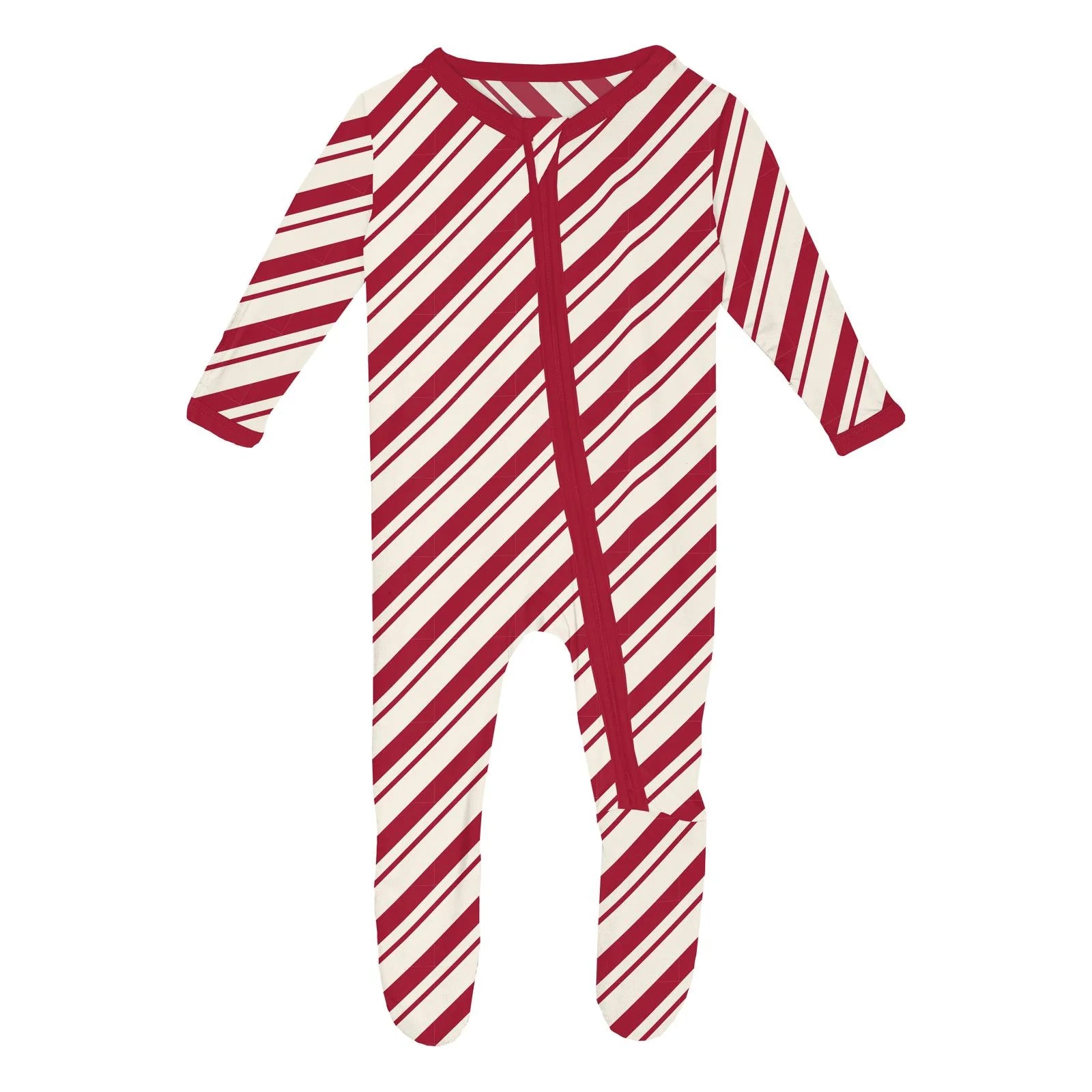 Red and white striped baby onesie 