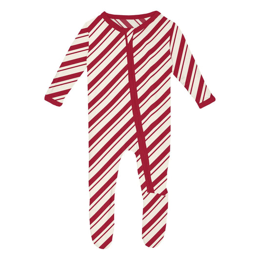 Red and white striped baby onesie 