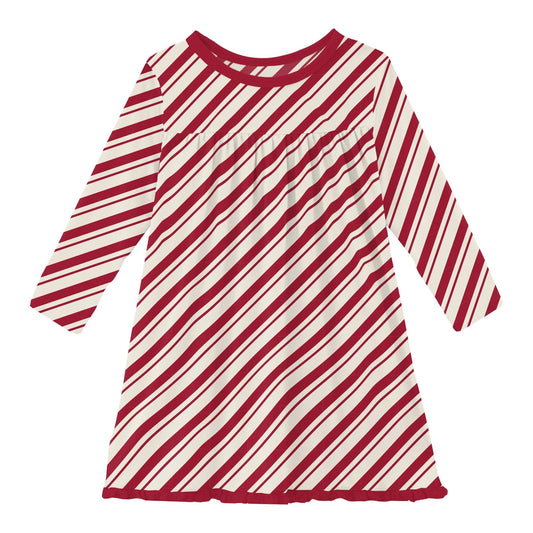 Red and white striped dress