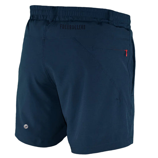 Navy blue shorts with boxer style liner