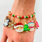 Gold 4mm Christmas Stretch Bead Bracelet