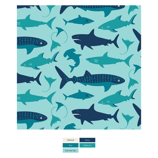 Boy Boxer Brief // Summer Sky Sharks